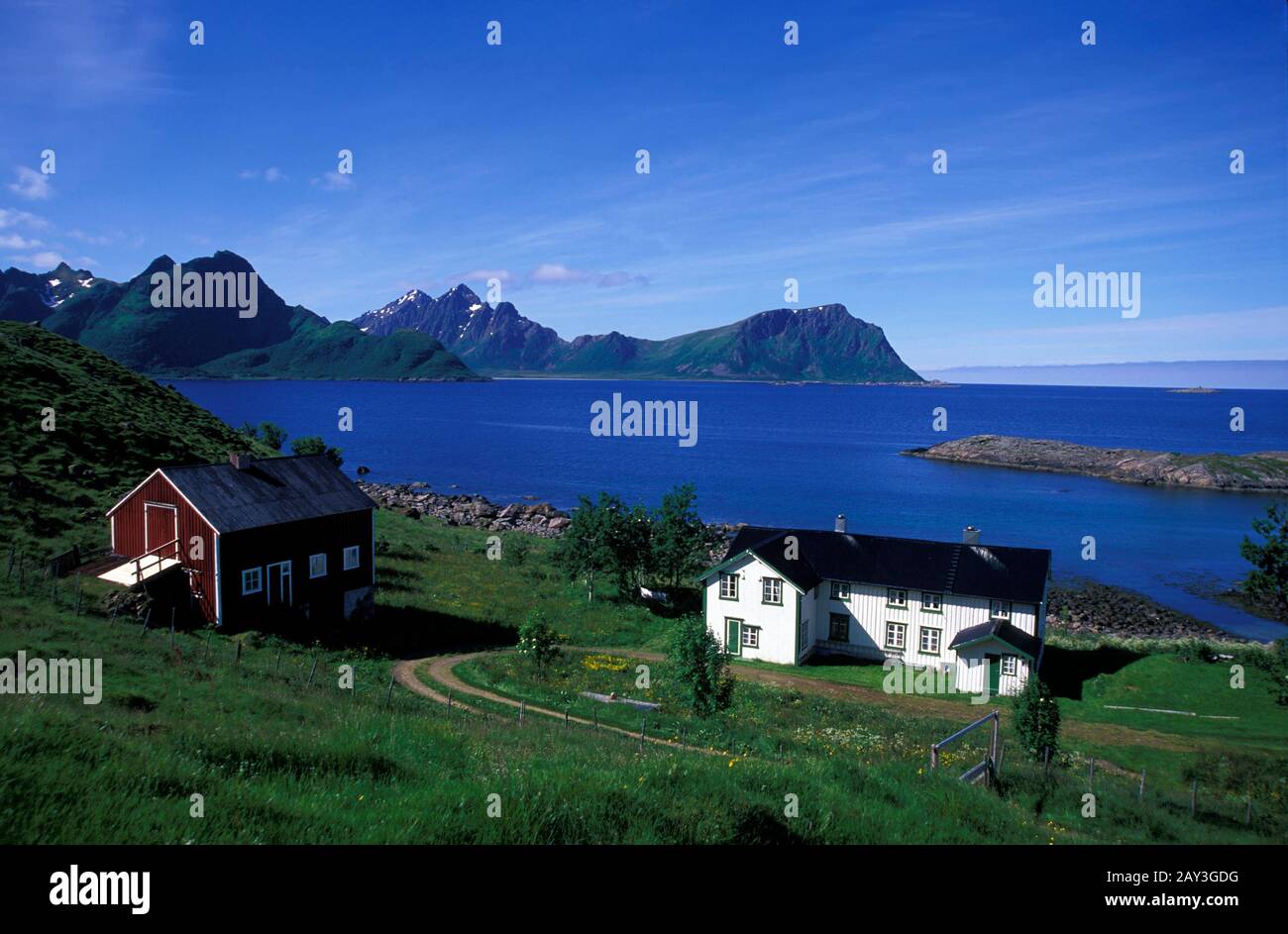 houses near Nyksund, Langoya island, Vesteralen, Norway Stock Photo