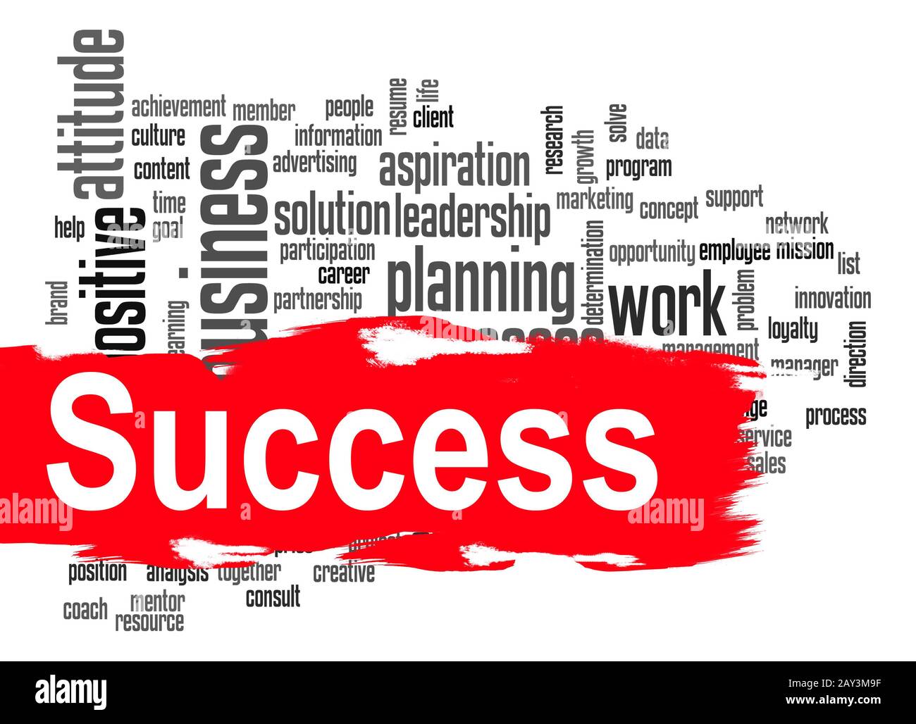 Success word cloud with red banner Stock Photo - Alamy