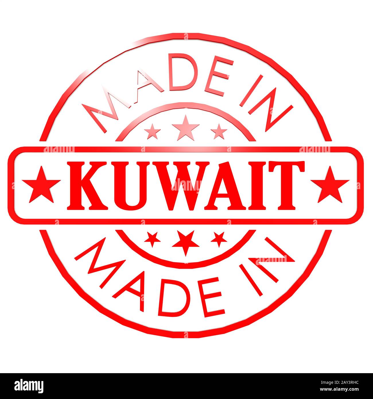 Made in Kuwait red seal Stock Photo Alamy