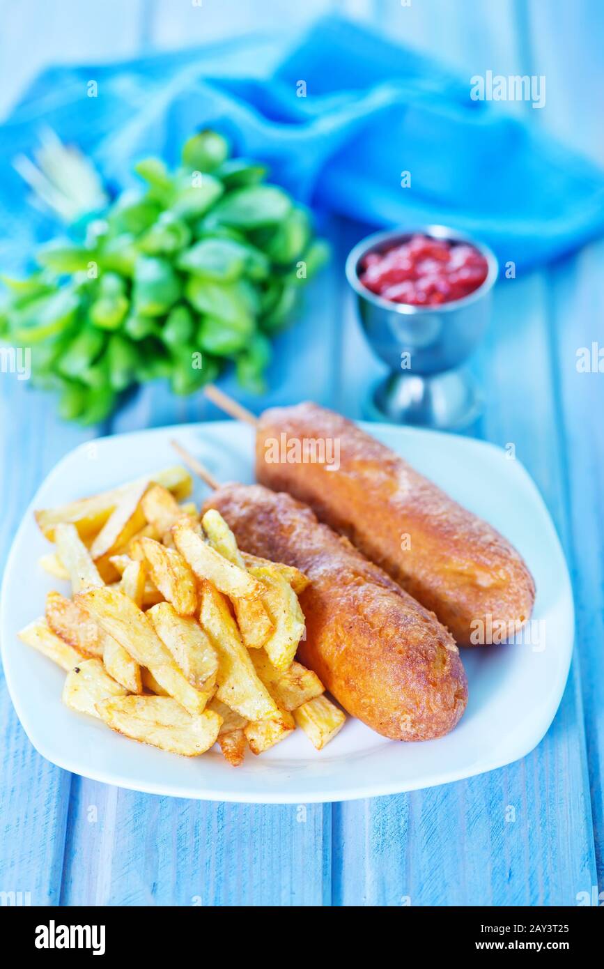 corndogs Stock Photo