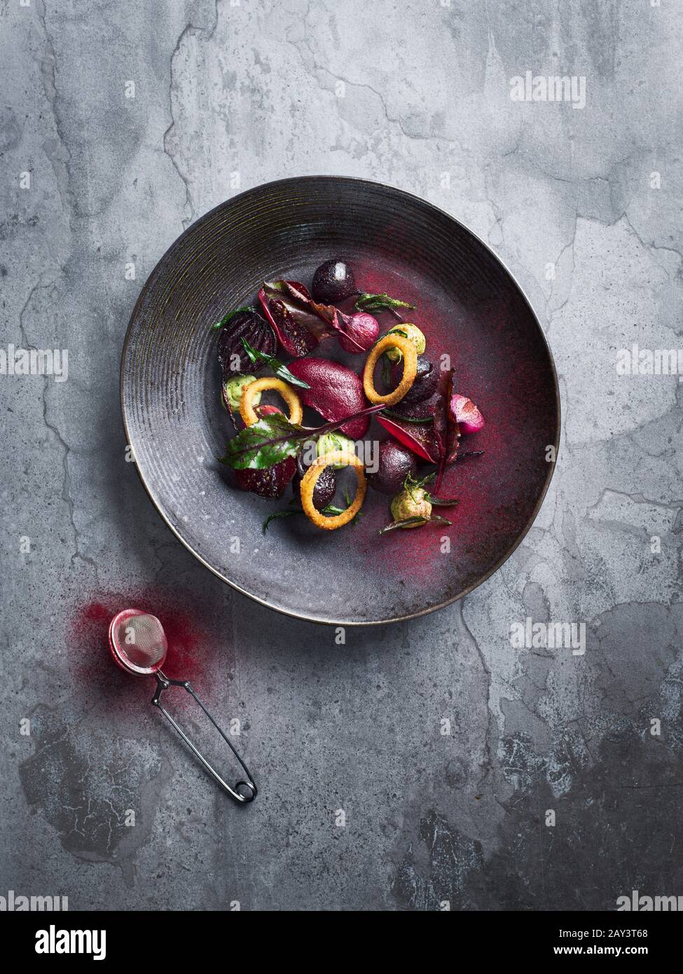 Roasted vegetables on plate Stock Photo