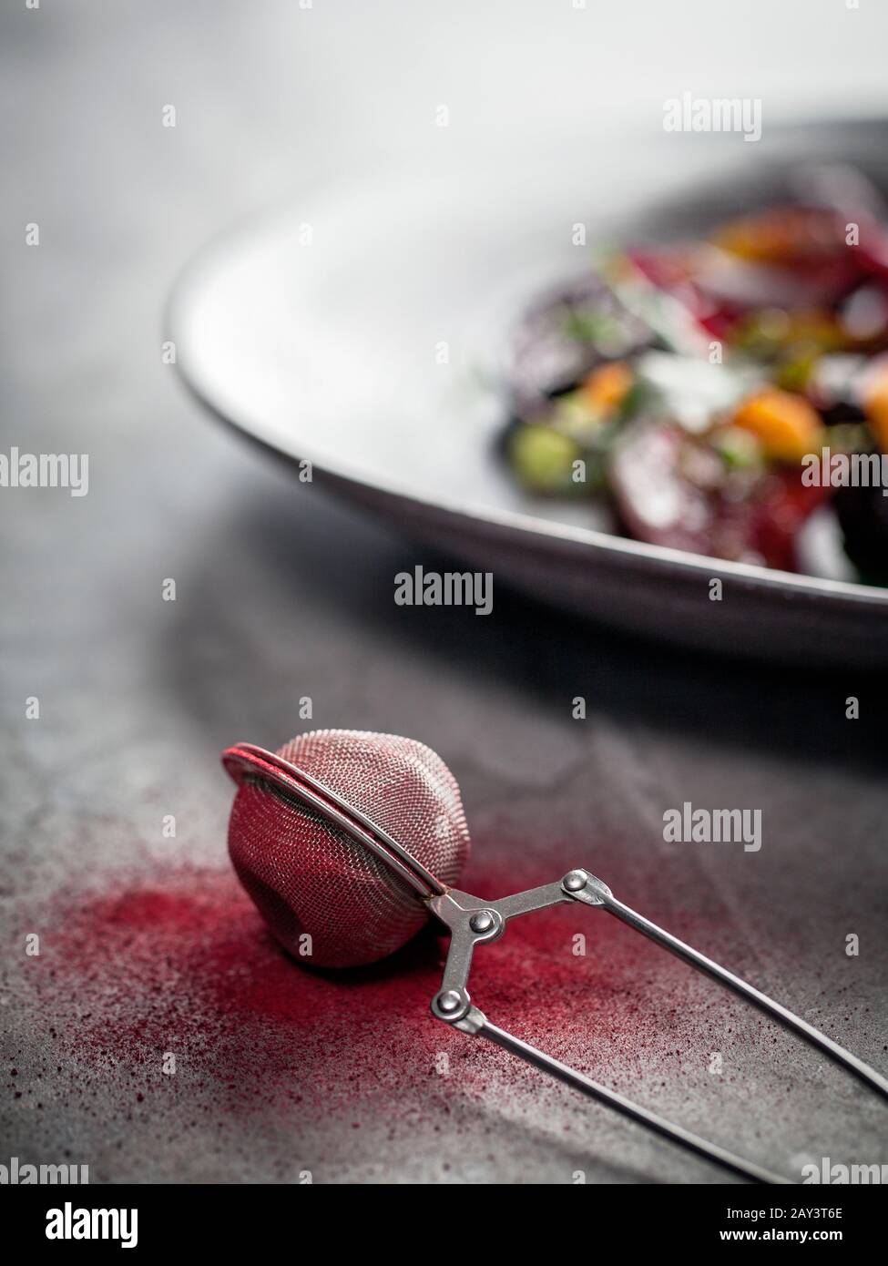 View of tea strainer Stock Photo