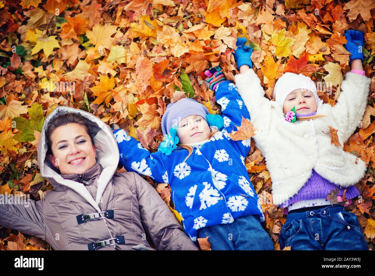 mother and her daughters Stock Photo Alamy