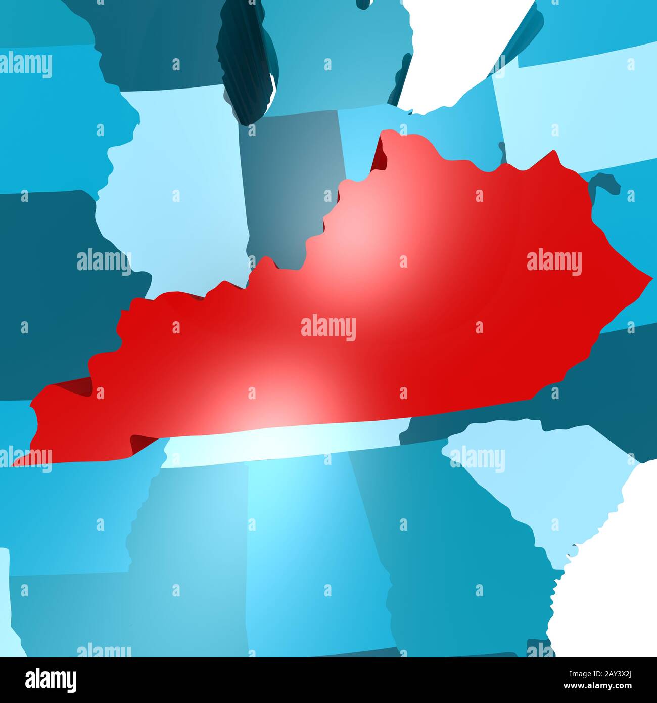 Kentucky map on blue USA map Stock Photo Alamy