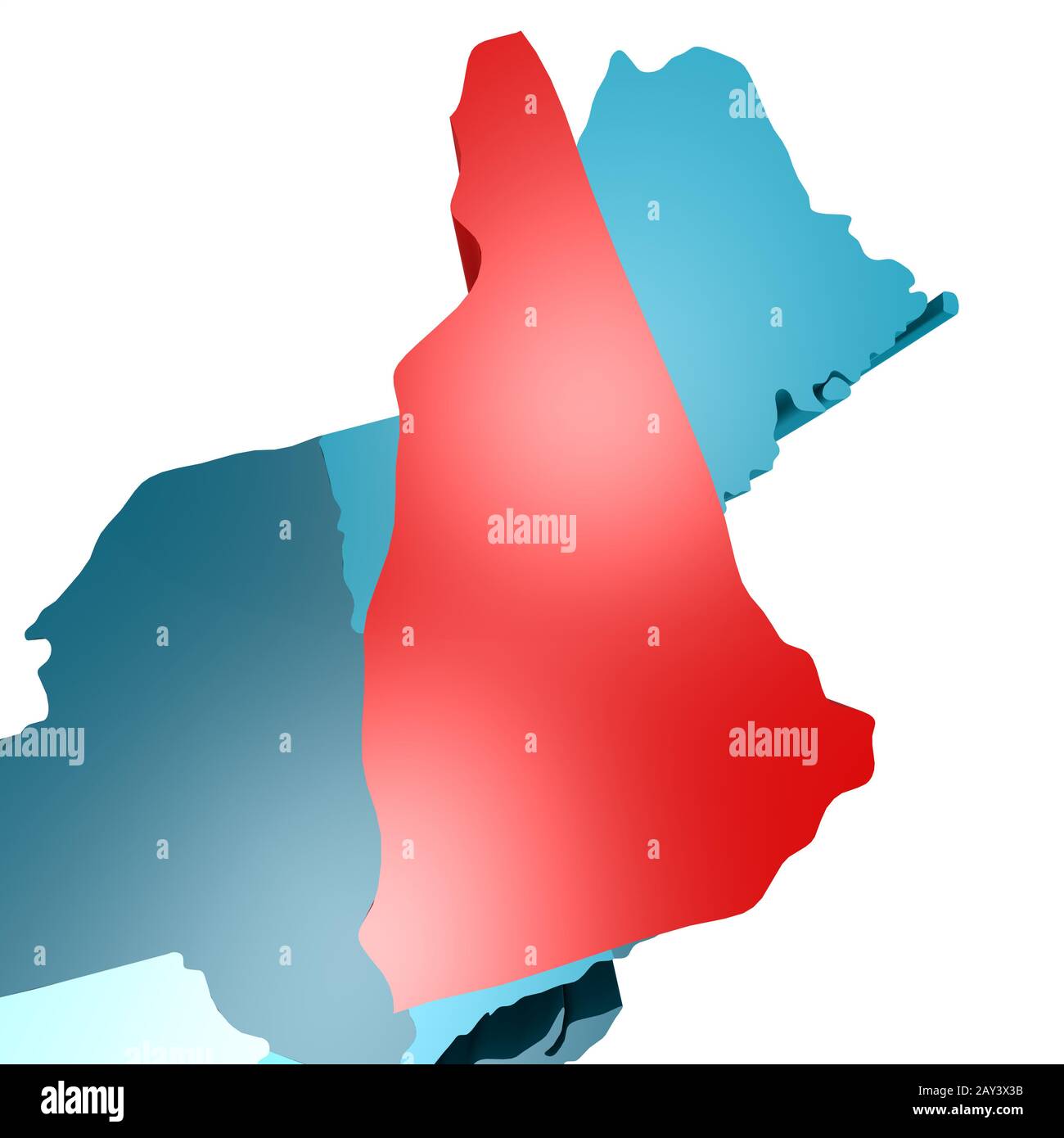 New Hampshire map on blue USA map Stock Photo Alamy