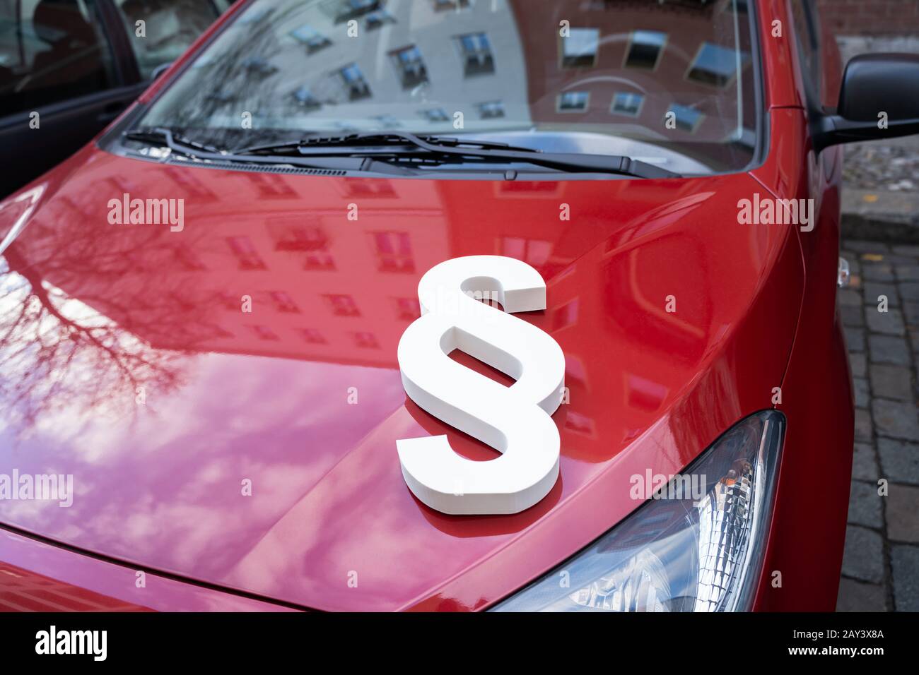 Paragraph Lap Symbol On Car Hood Cover Stock Photo