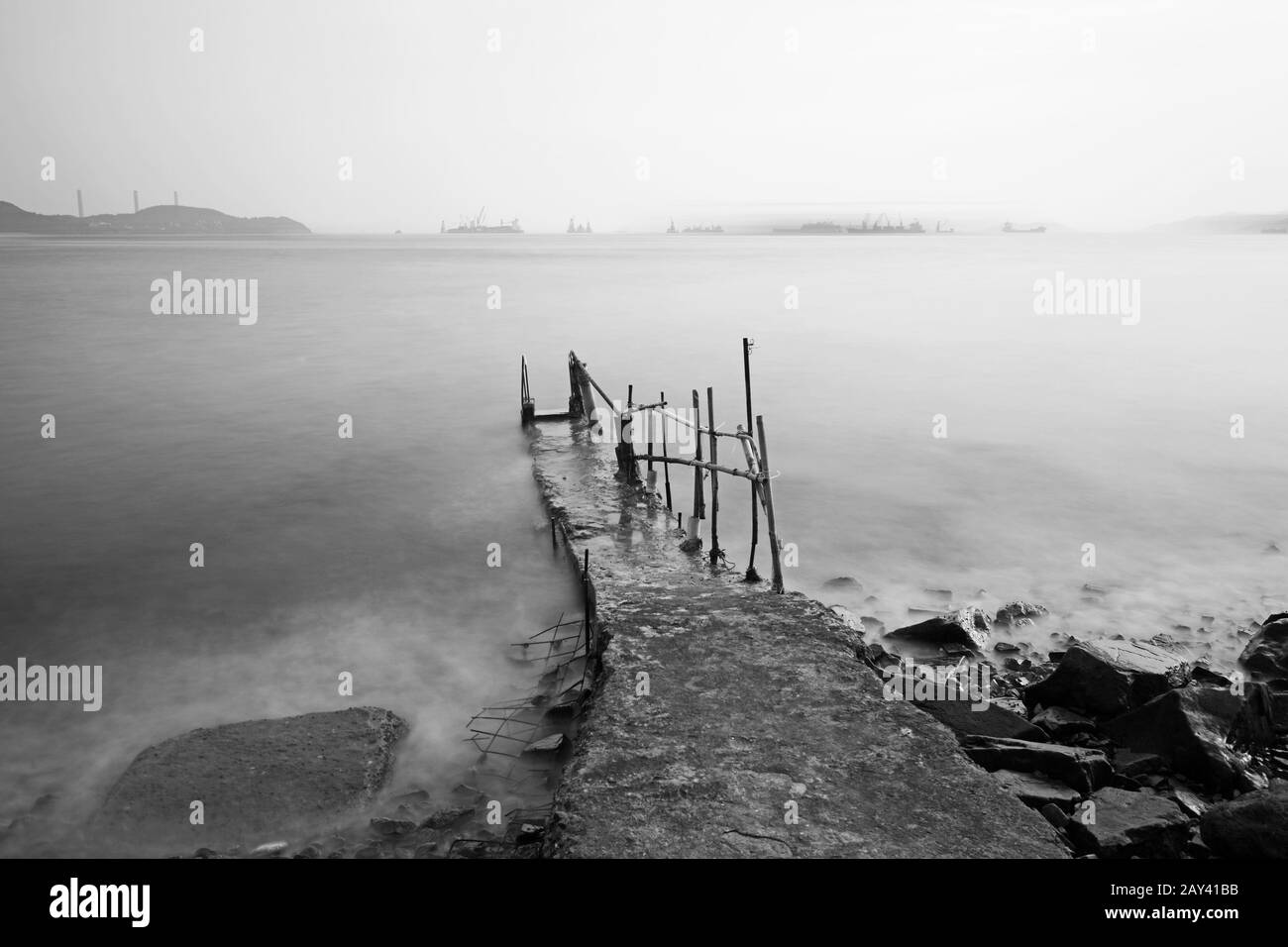 desolate pier Stock Photo