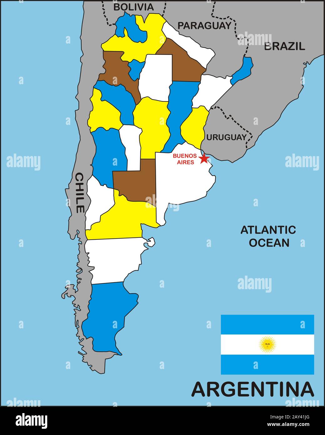 Argentina map hires stock photography and images Alamy