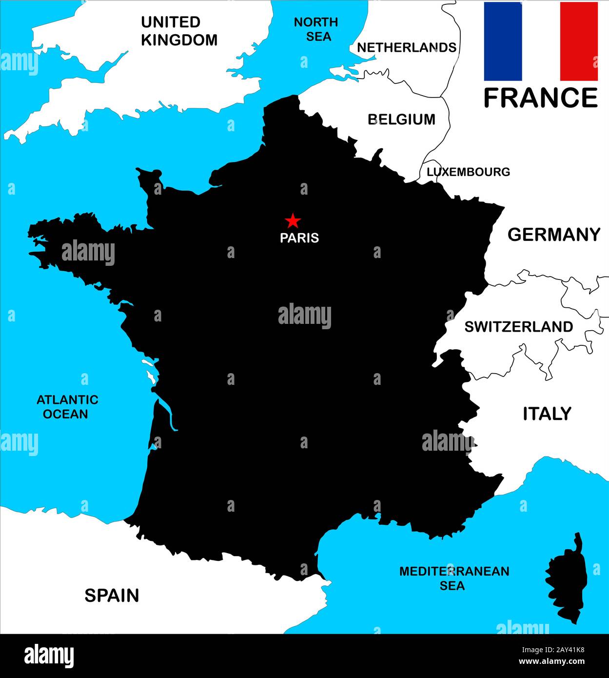 West france map hi-res stock photography and images - Alamy