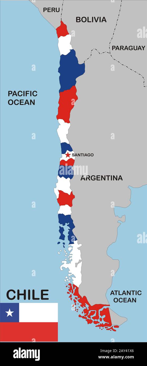chile map Stock Photo