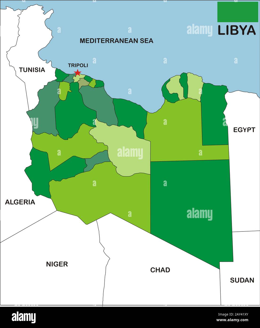 libya map Stock Photo