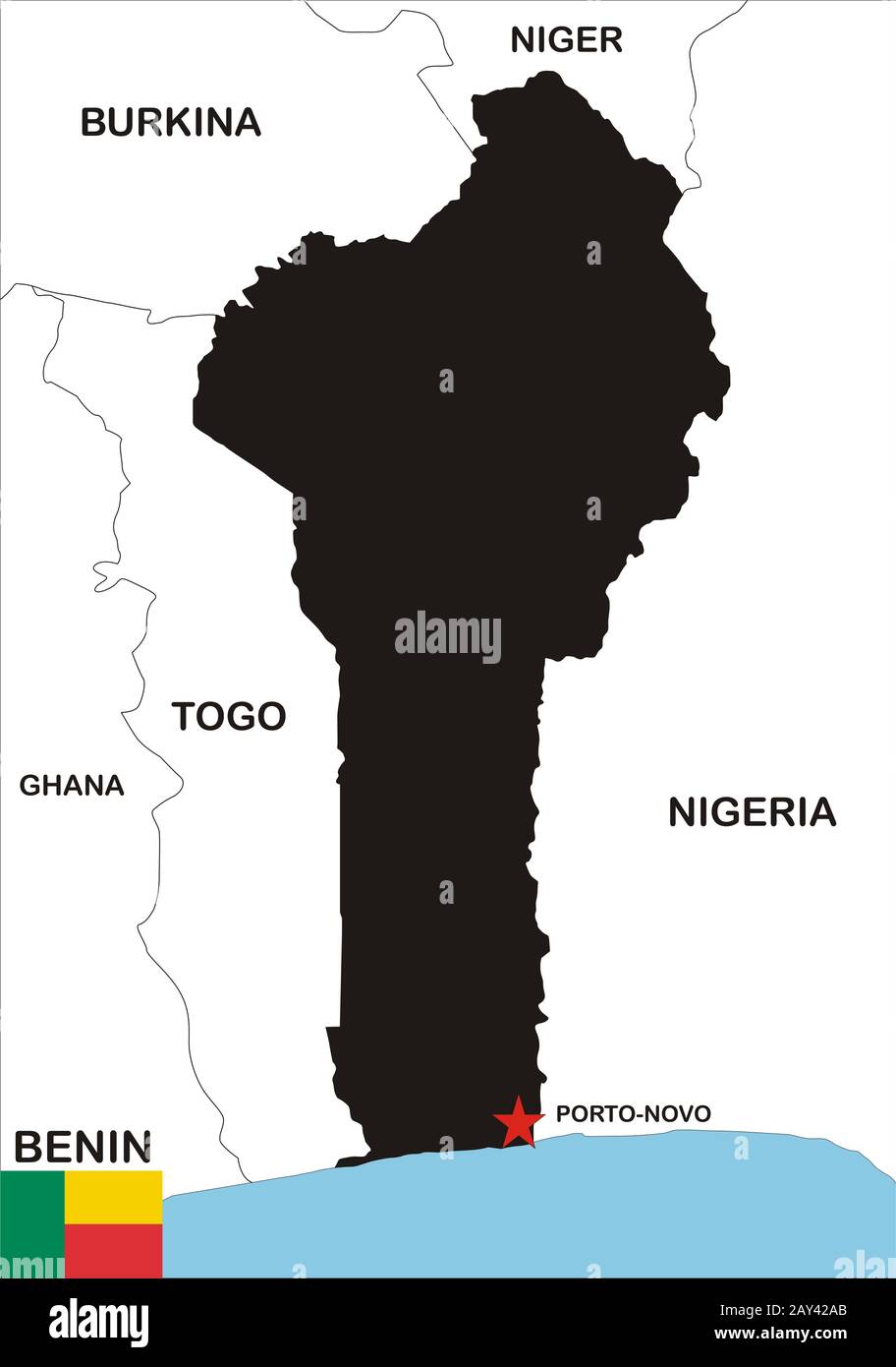 Benin Map Stock Photo