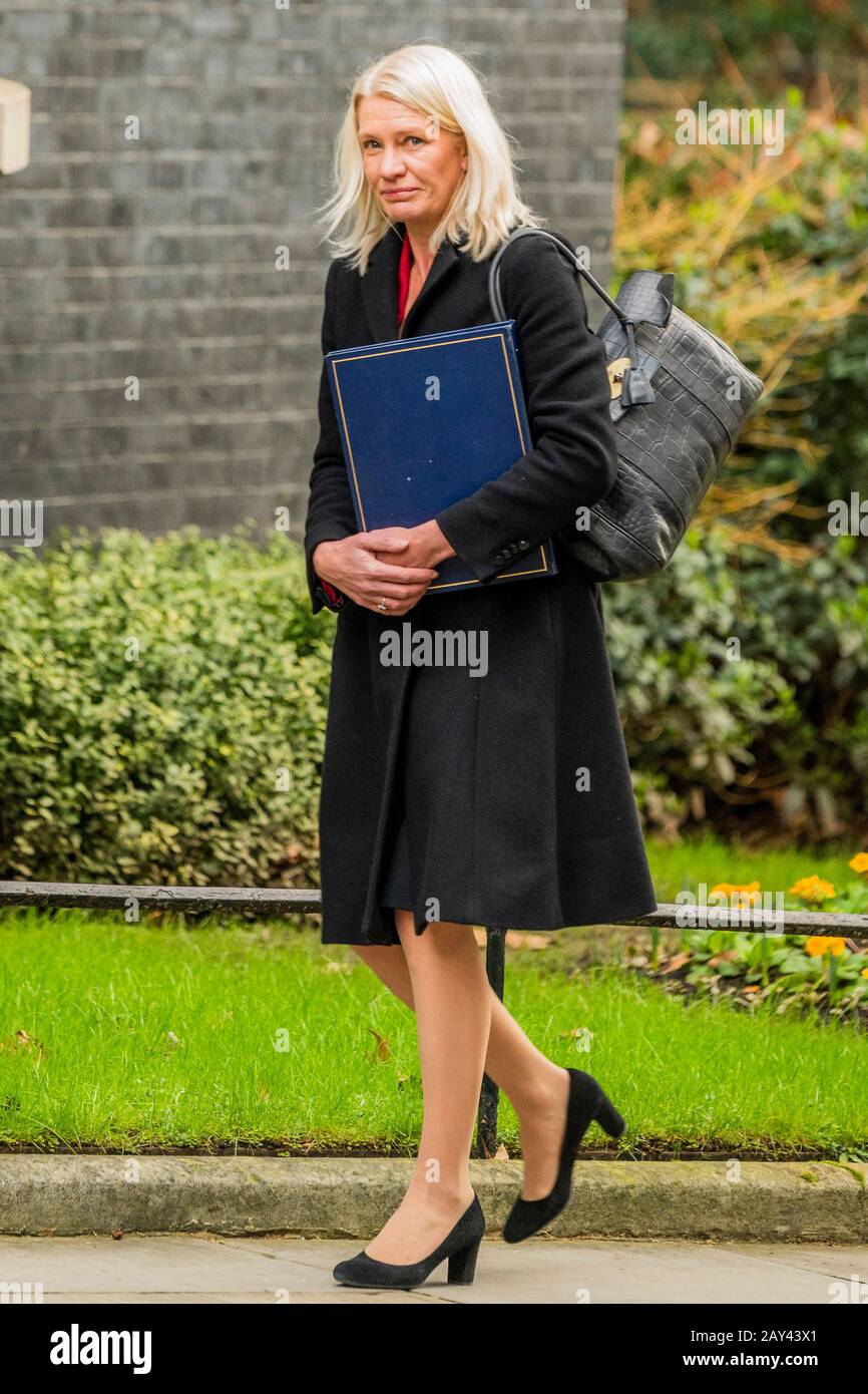 London, UK. 14th Feb, 2020. Amanda Milling MP has been appointed Minister without Portfolio, and a member of the Cabinet - Ministers arrive for the first Cabinet Meeting after the Boris Johnson's reshuffle, Downing Street. Credit: Guy Bell/Alamy Live News Stock Photo