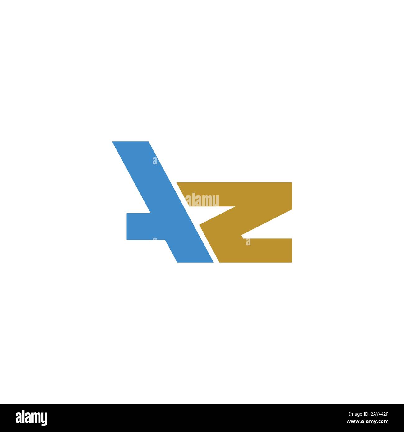 Initial letter az or za logo design template Stock Vector