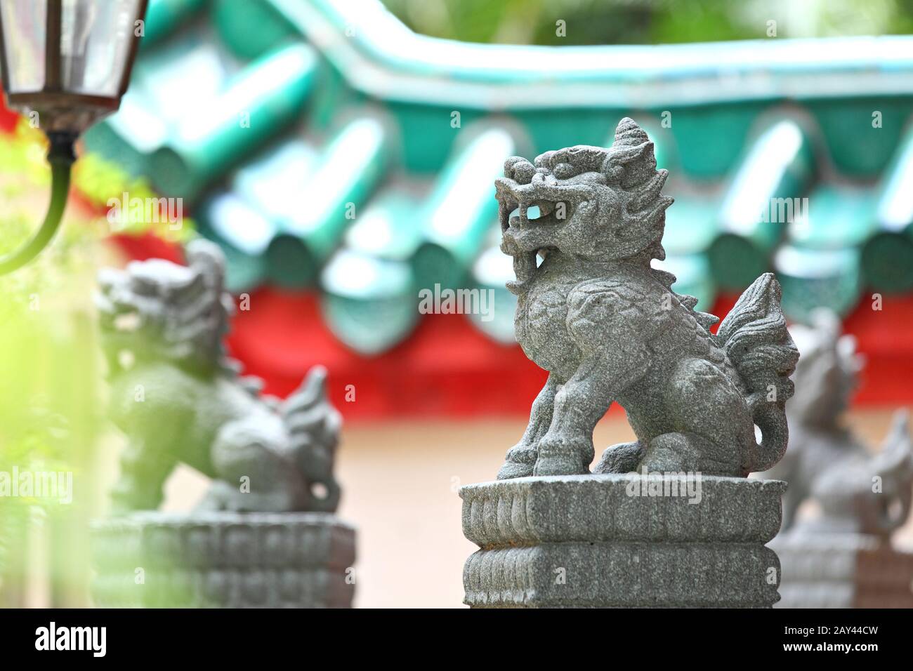 Chinese lion statue Stock Photo