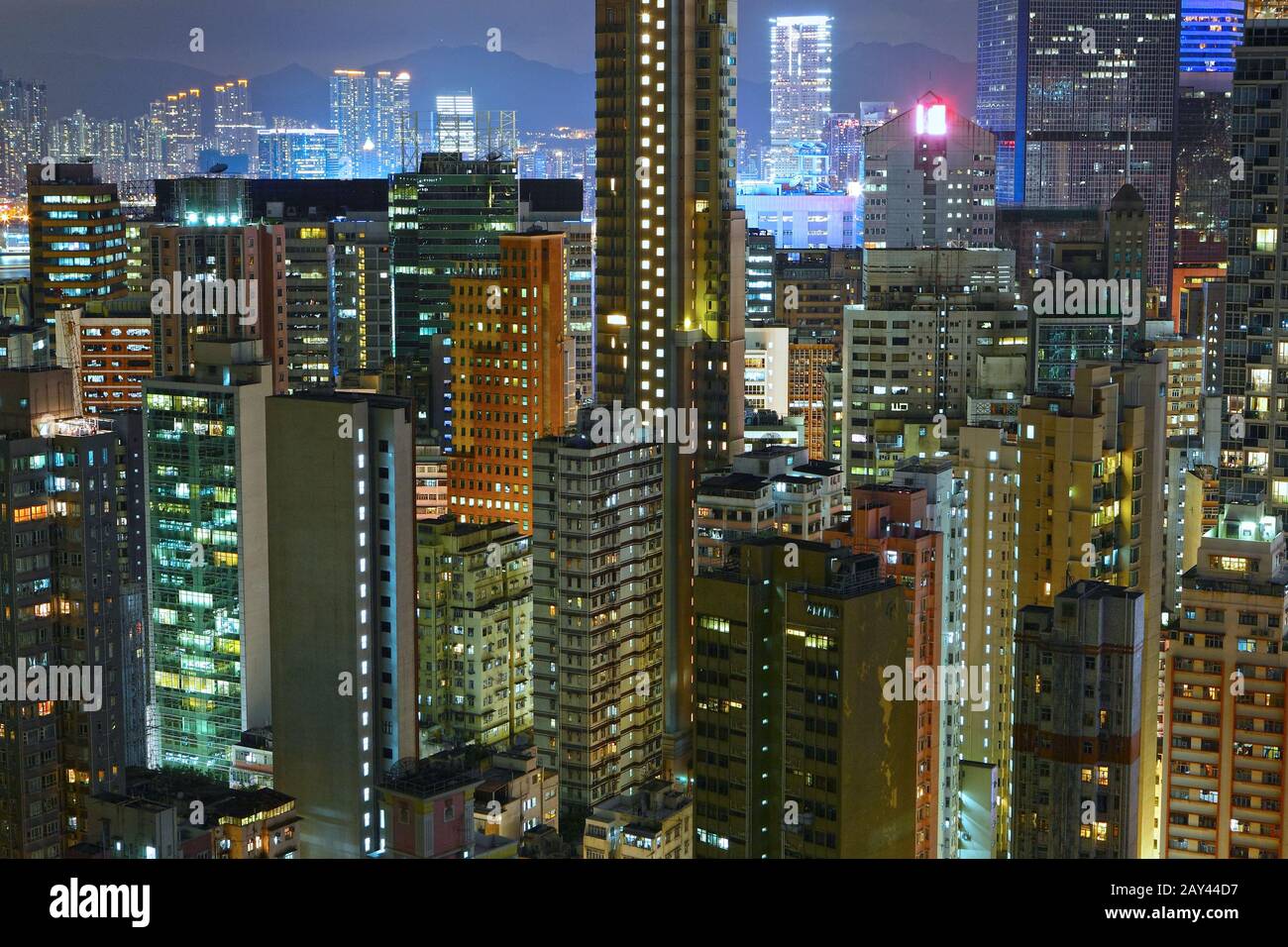 building at night in Hong Kong Stock Photo - Alamy