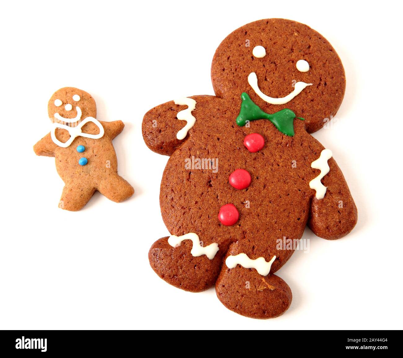 Gingerbread man cookies on white background Stock Photo