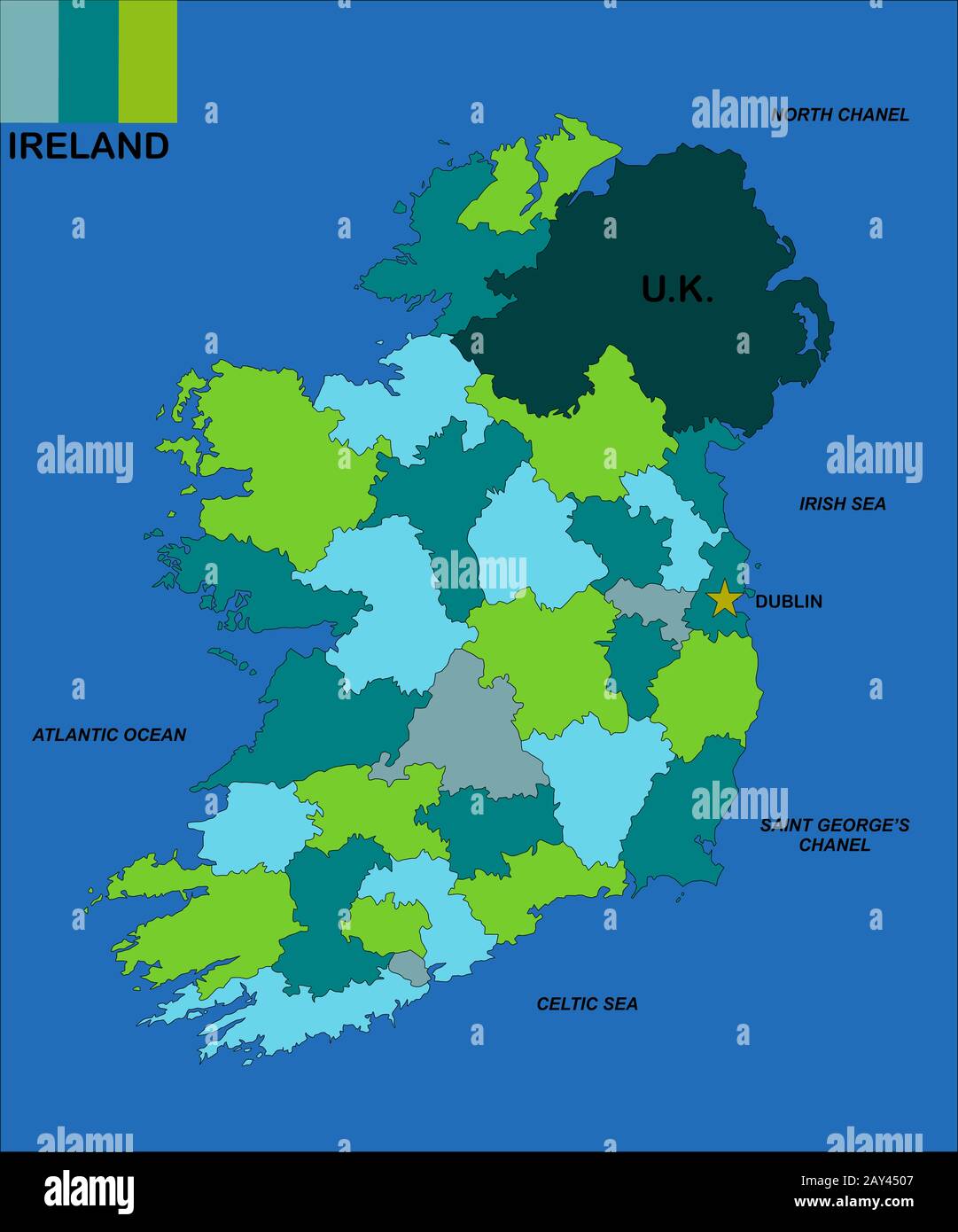Ireland political map hires stock photography and images Alamy