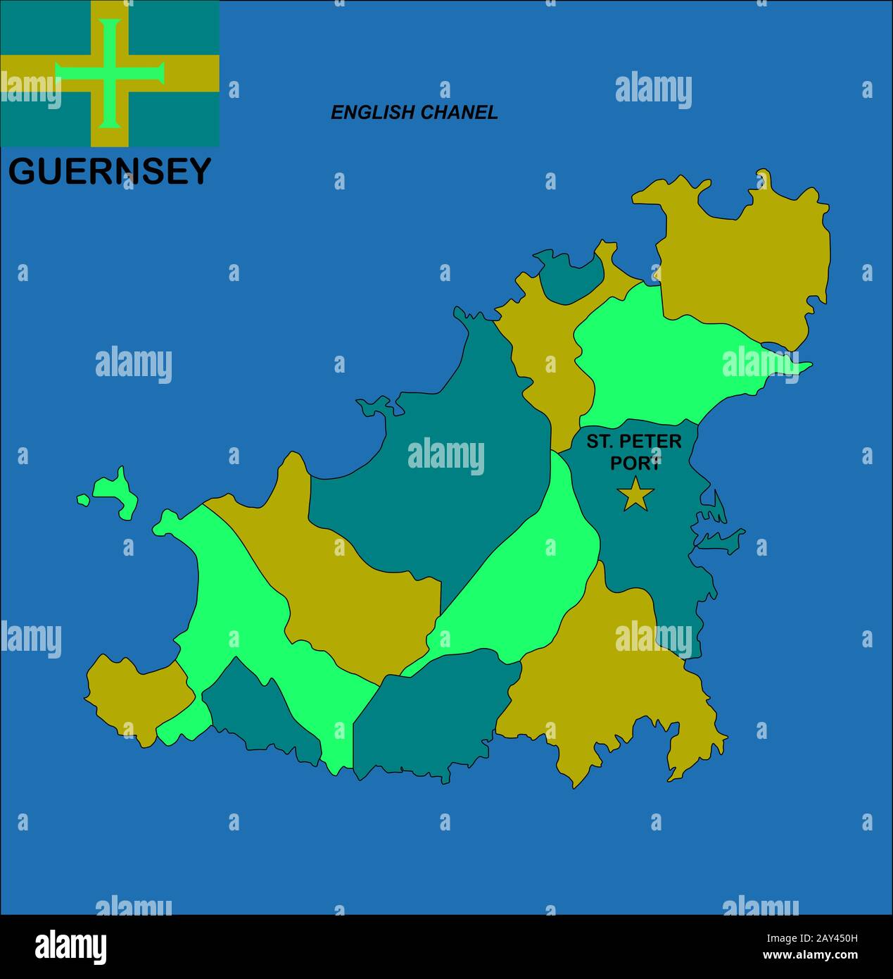 Guernsey map hires stock photography and images Alamy