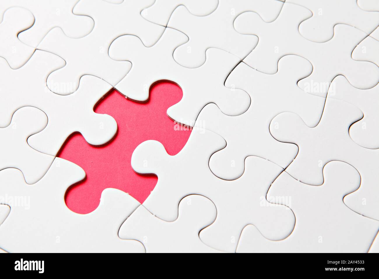 Puzzle, one peace missing Stock Photo