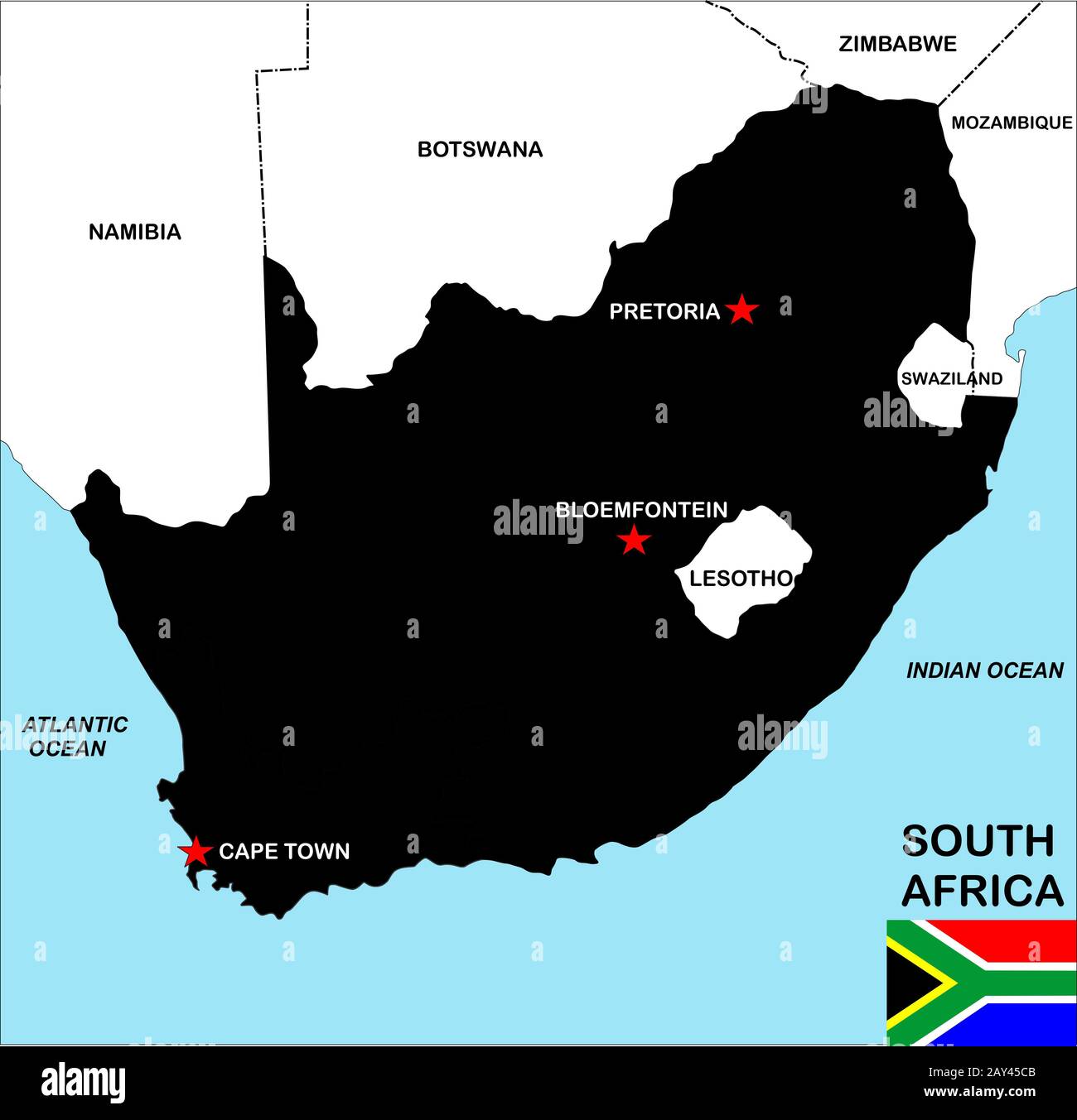 Africa Map With Capital Cities