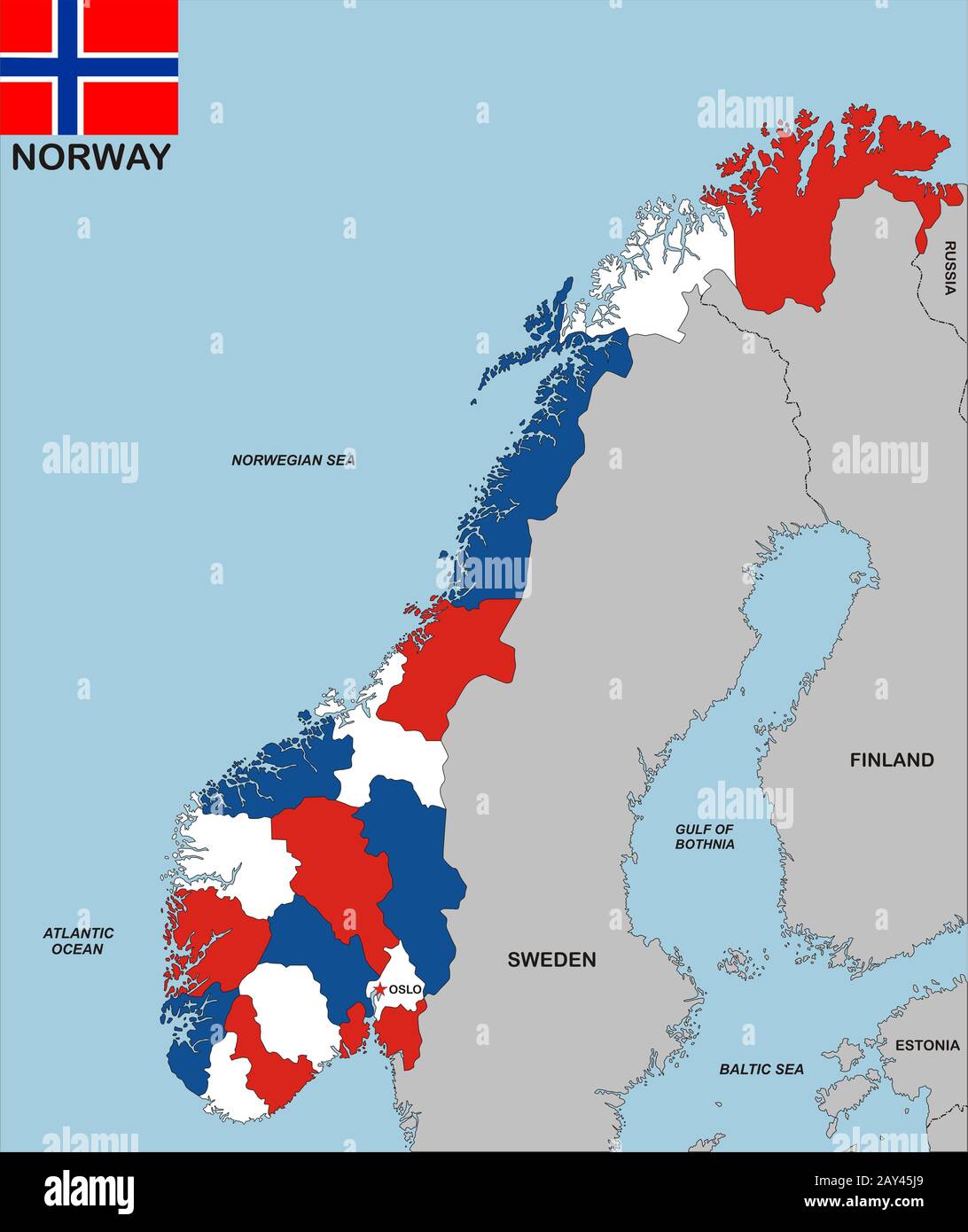 Norway Map Stock Photo Alamy
