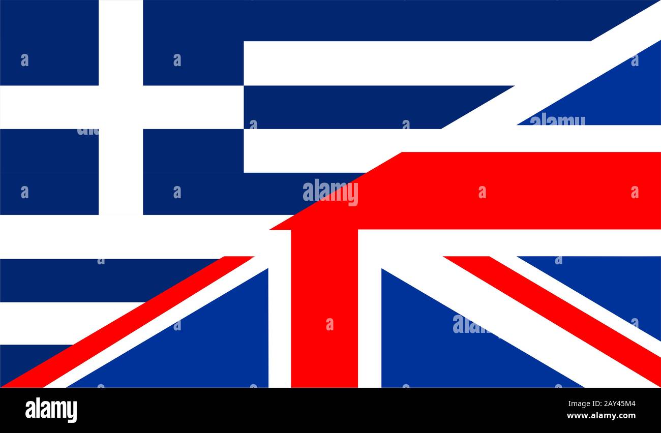 uk greece flag Stock Photo