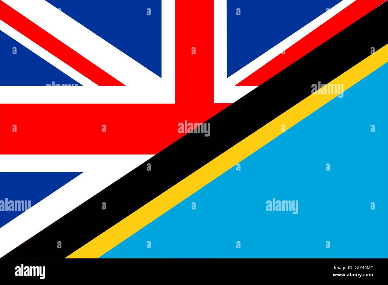 uk tanzania flag Stock Photo