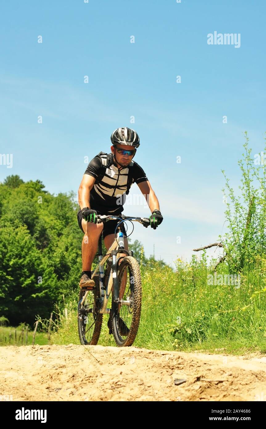 Offroad bicyclist Stock Photo