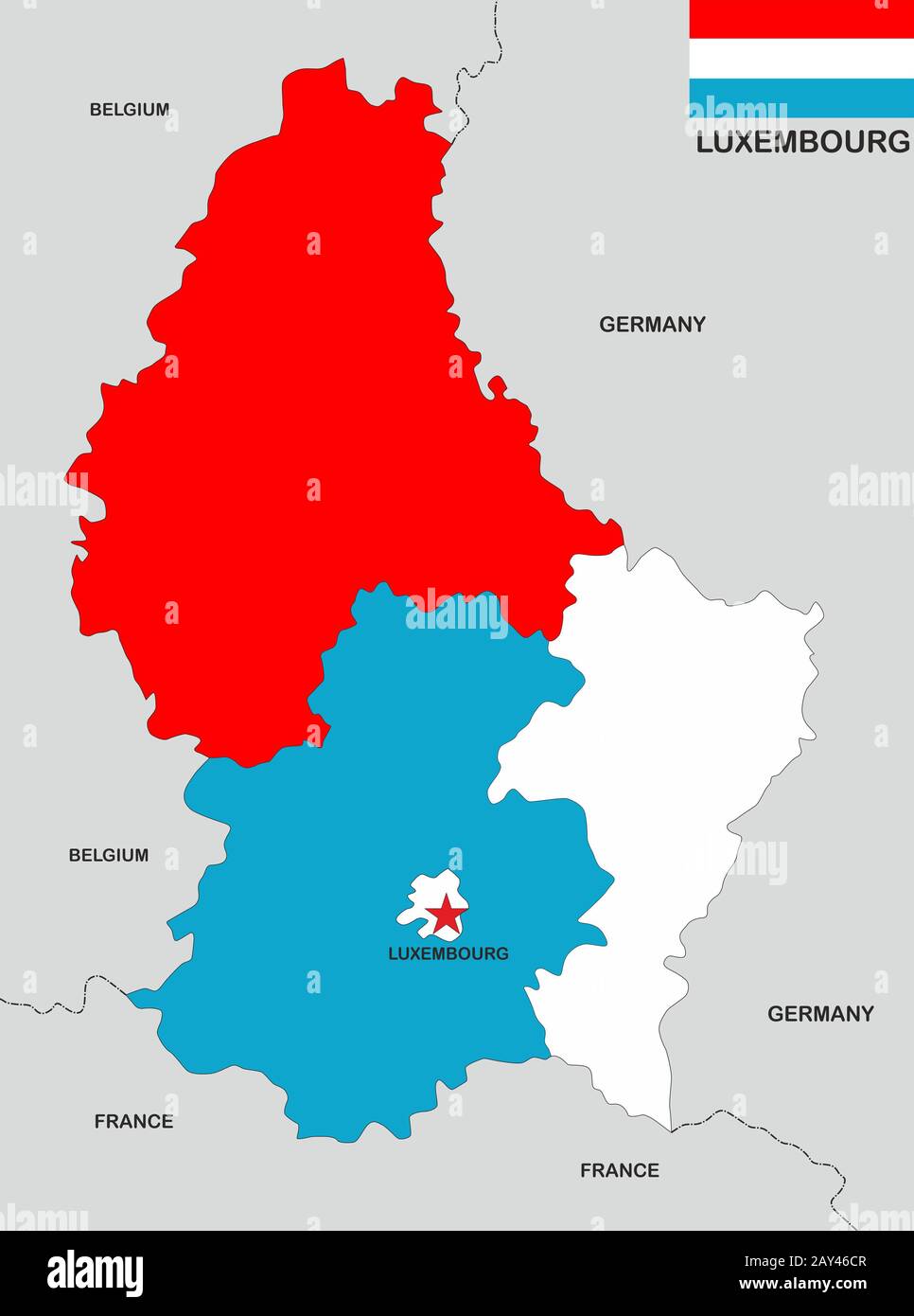 Luxembourg Map Stock Photo Alamy