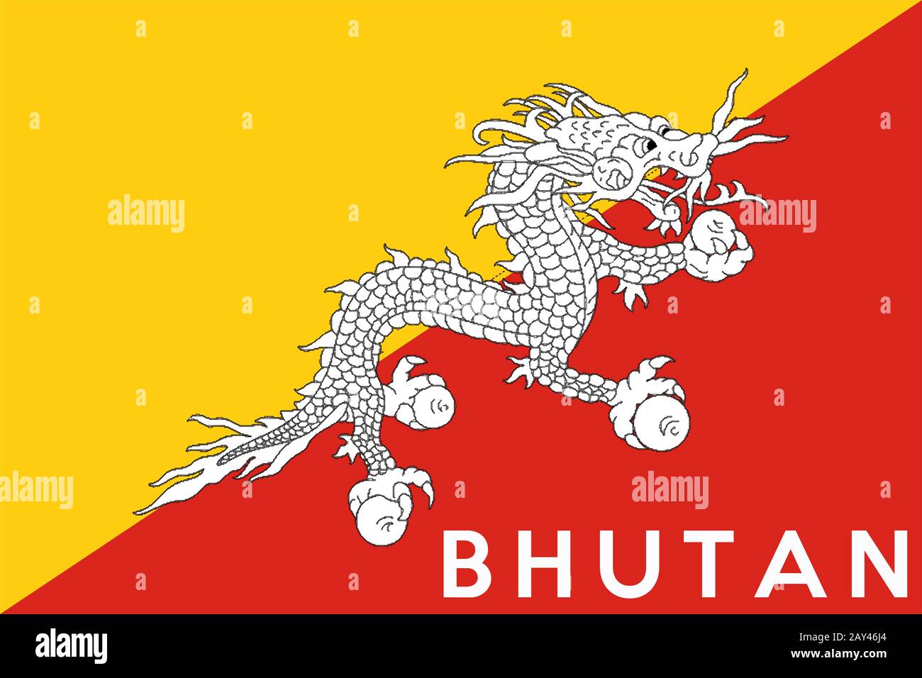 flag of bhutan Stock Photo - Alamy