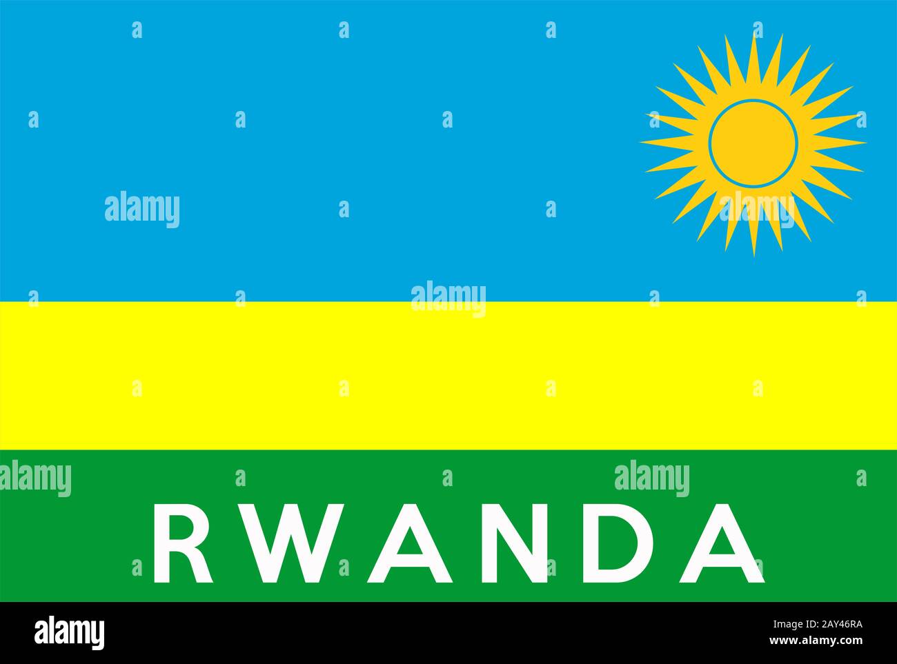 flag of Rwanda Stock Photo