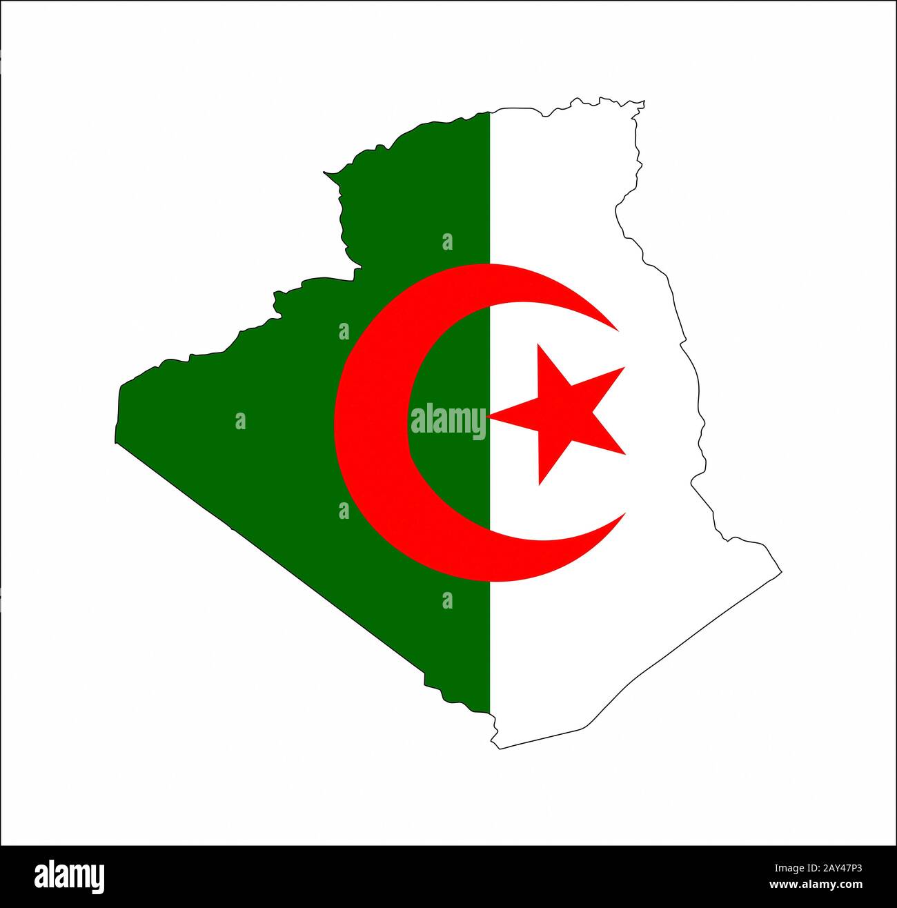 algeria flag map Stock Photo
