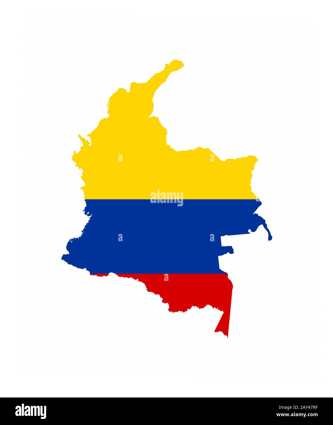 colombia flag map Stock Photo