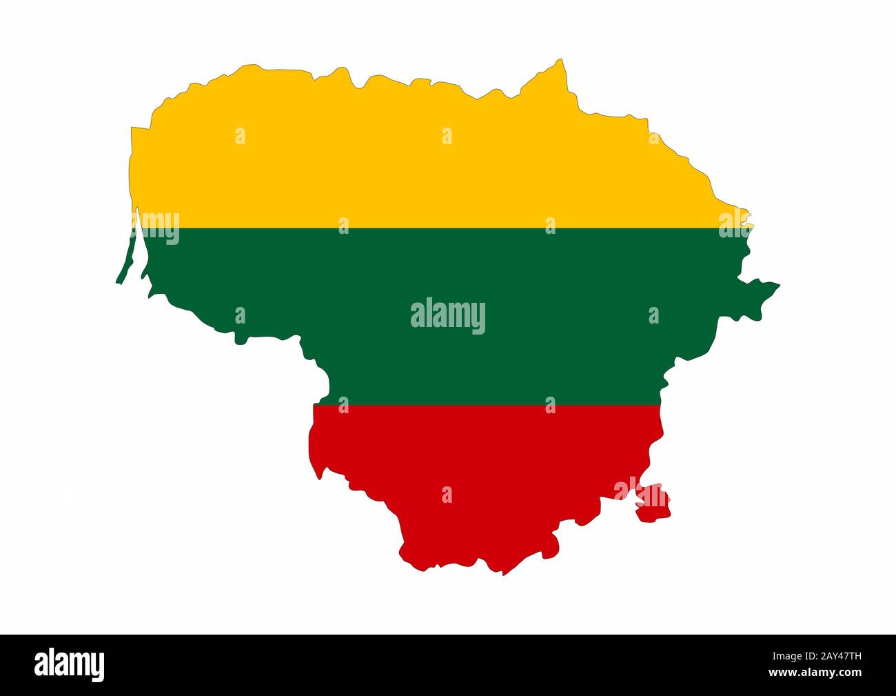 lithuania flag map Stock Photo