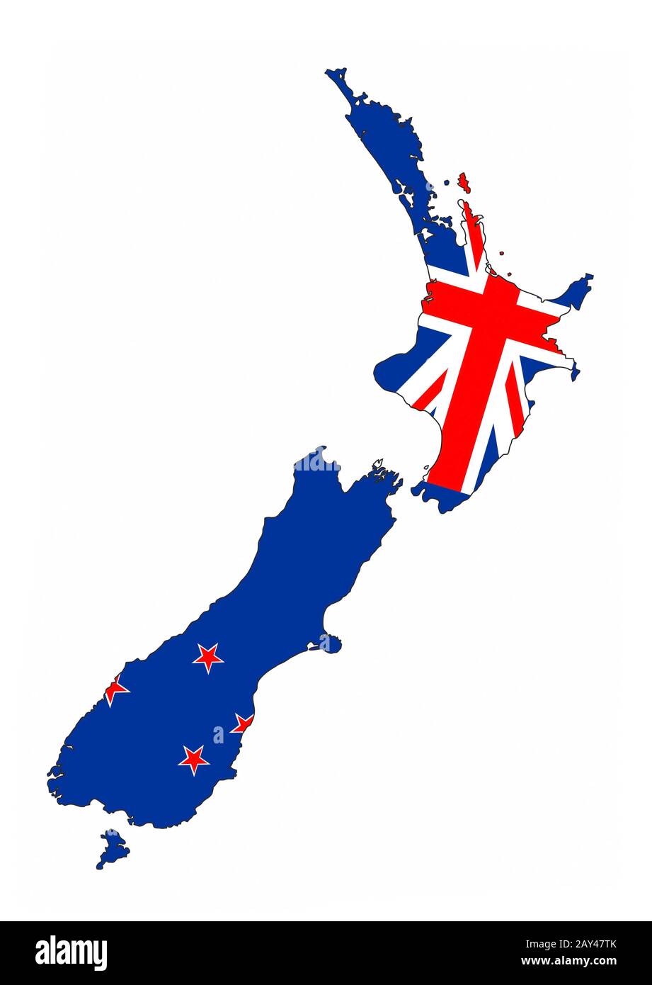 new zealand flag map Stock Photo - Alamy