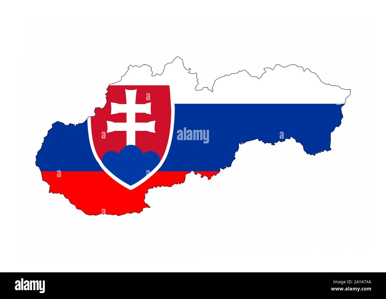slovakia flag map Stock Photo