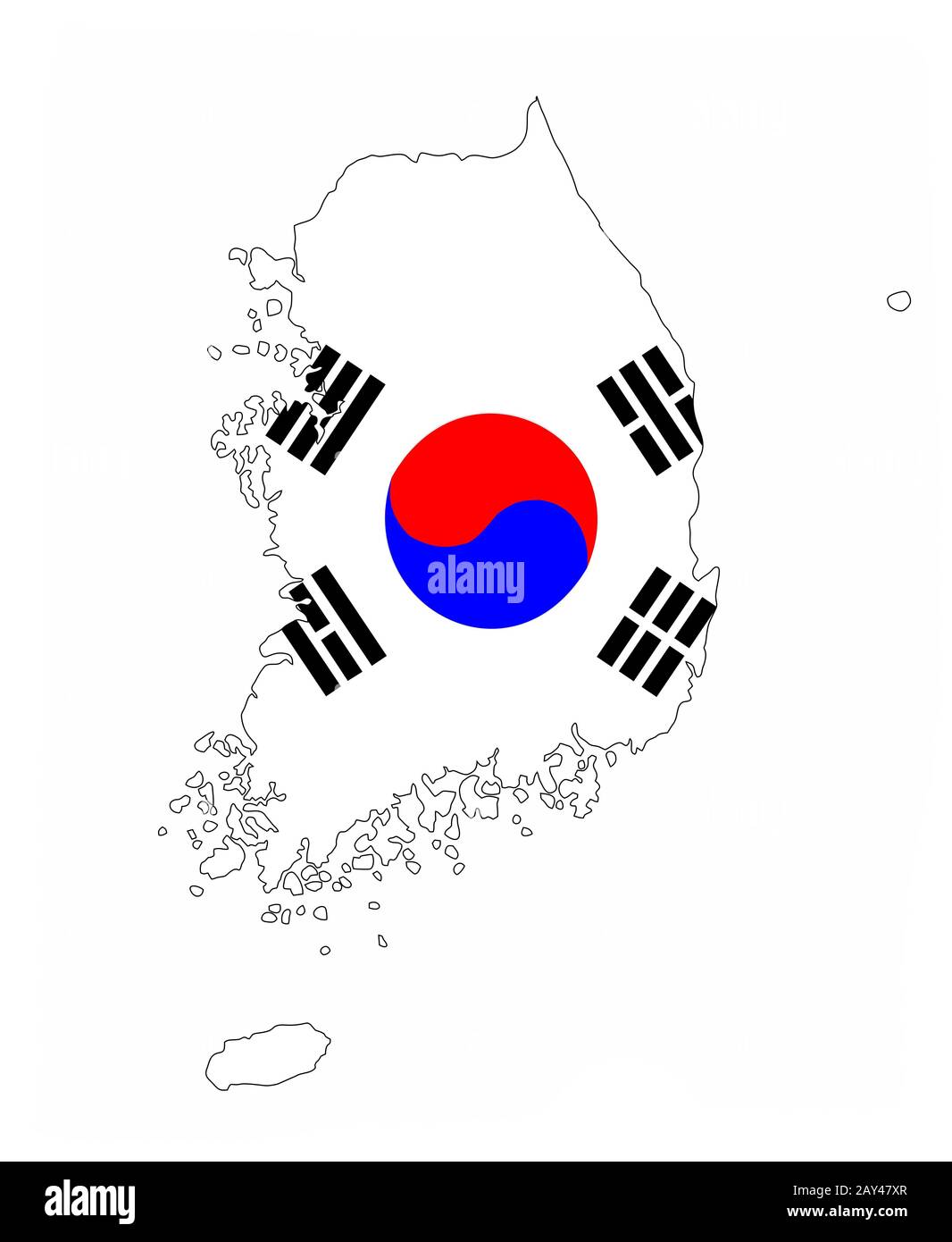 south korea flag map Stock Photo Alamy