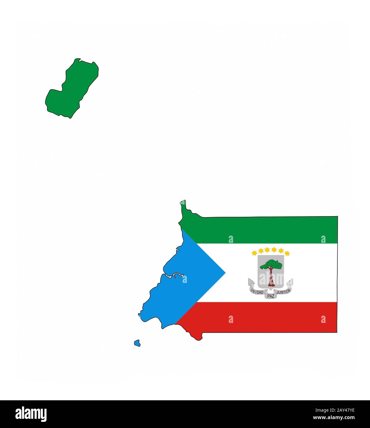 equatorial guinea flag map Stock Photo