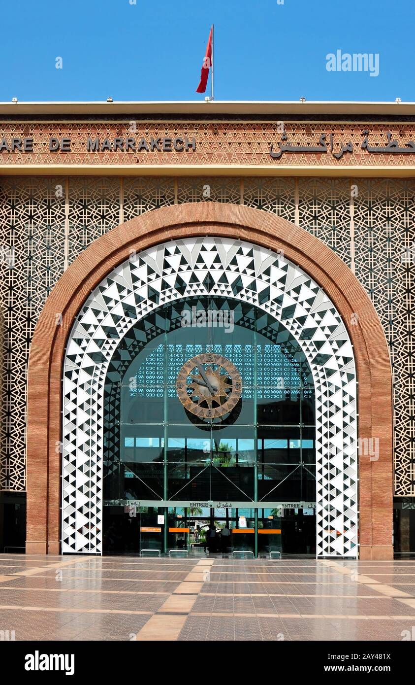 Marrakech train station Stock Photo Alamy