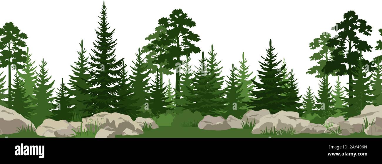 Seamless Landscape with Trees Stock Vector Image & Art - Alamy