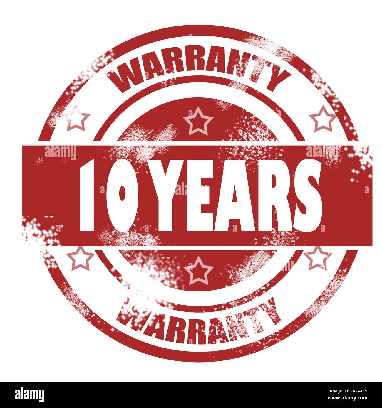 Ten years warranty grunge stamp Stock Photo Alamy
