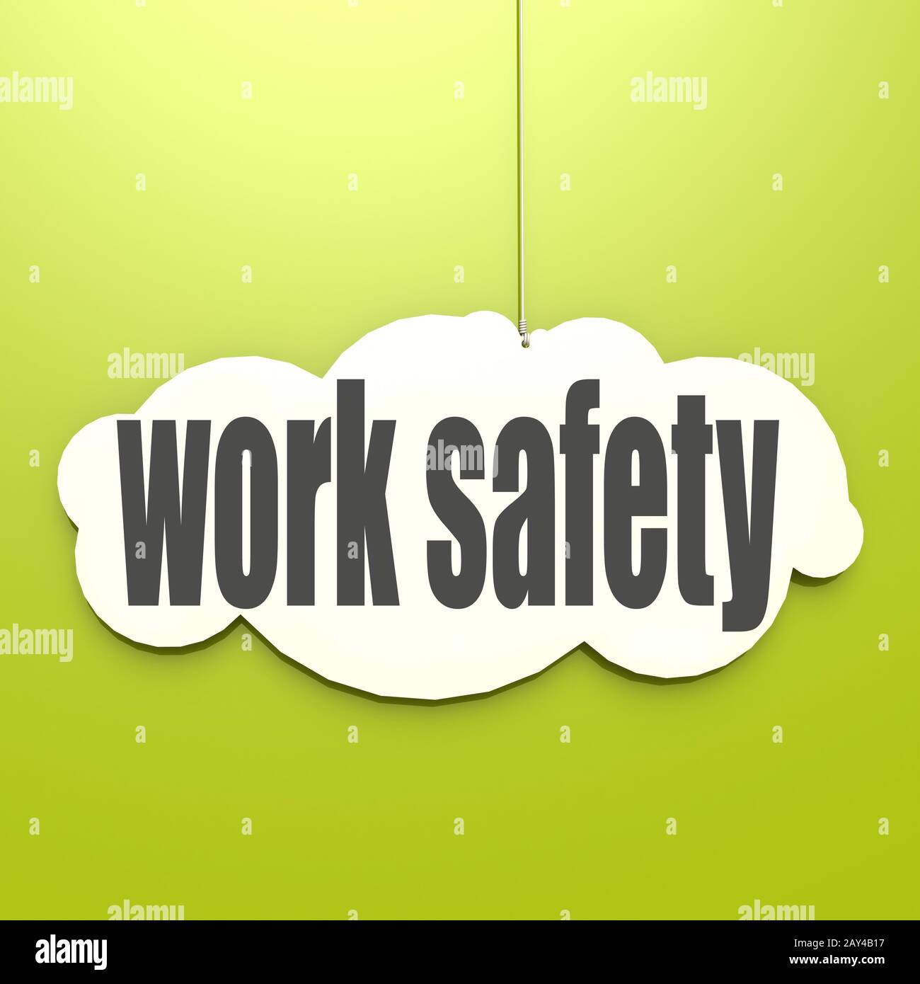 White cloud with work safety Stock Photo