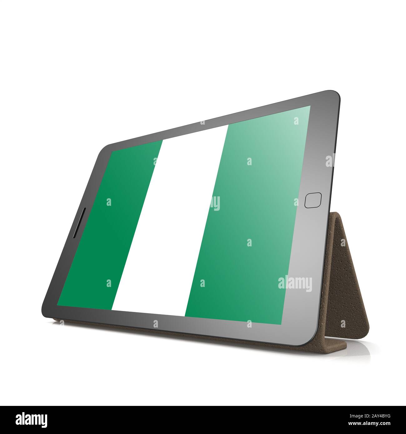 Tablet with Nigeria flag Stock Photo - Alamy