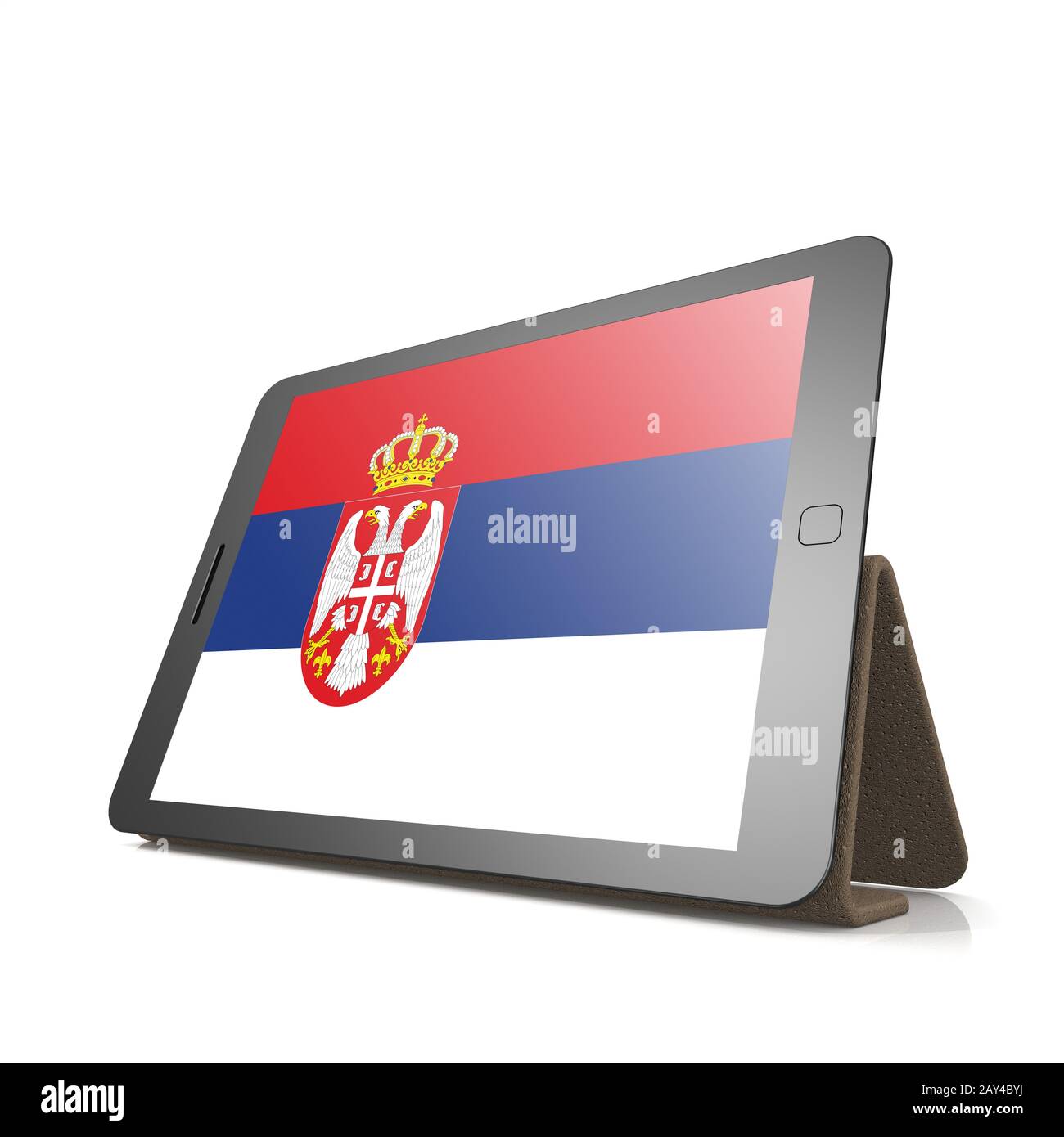 Tablet with Serbia flag Stock Photo - Alamy