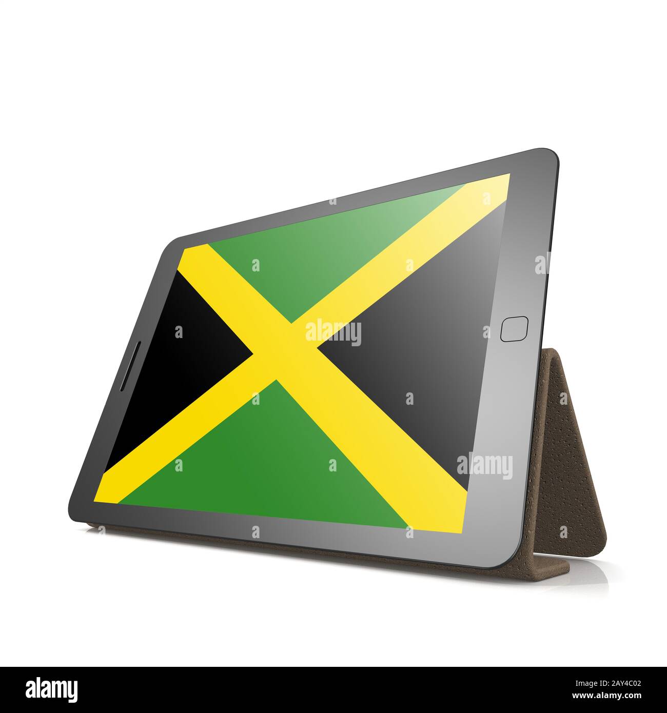 Tablet with Jamaica flag Stock Photo Alamy