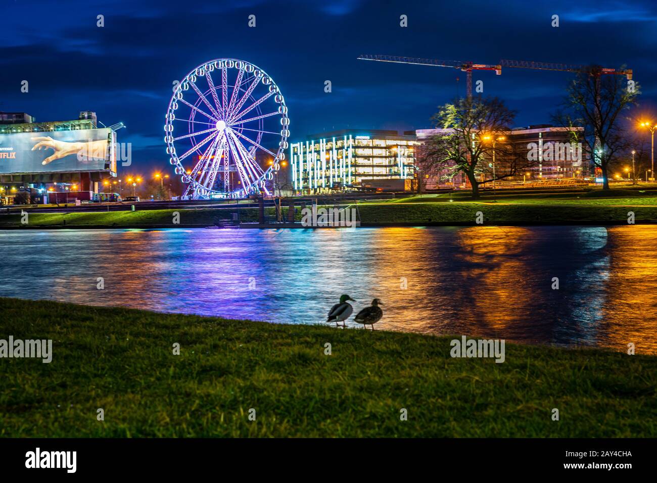 Ferris Wheel in Krakow, Poland Stock Photo Alamy