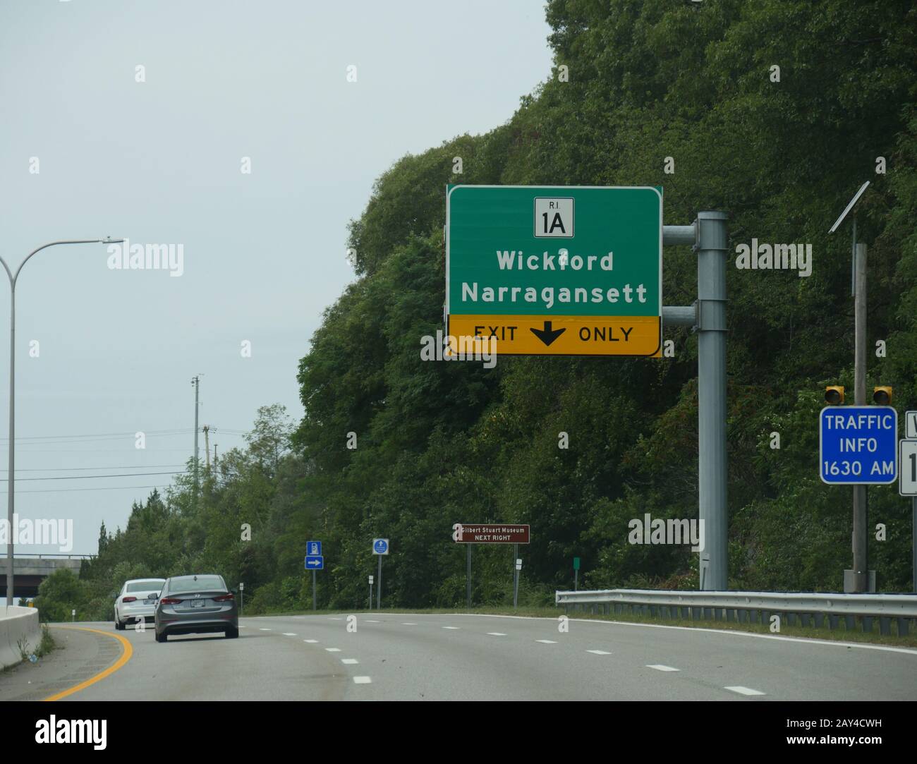 Narragansett, Rhode IslandSeptember 2017 Roadside sign with