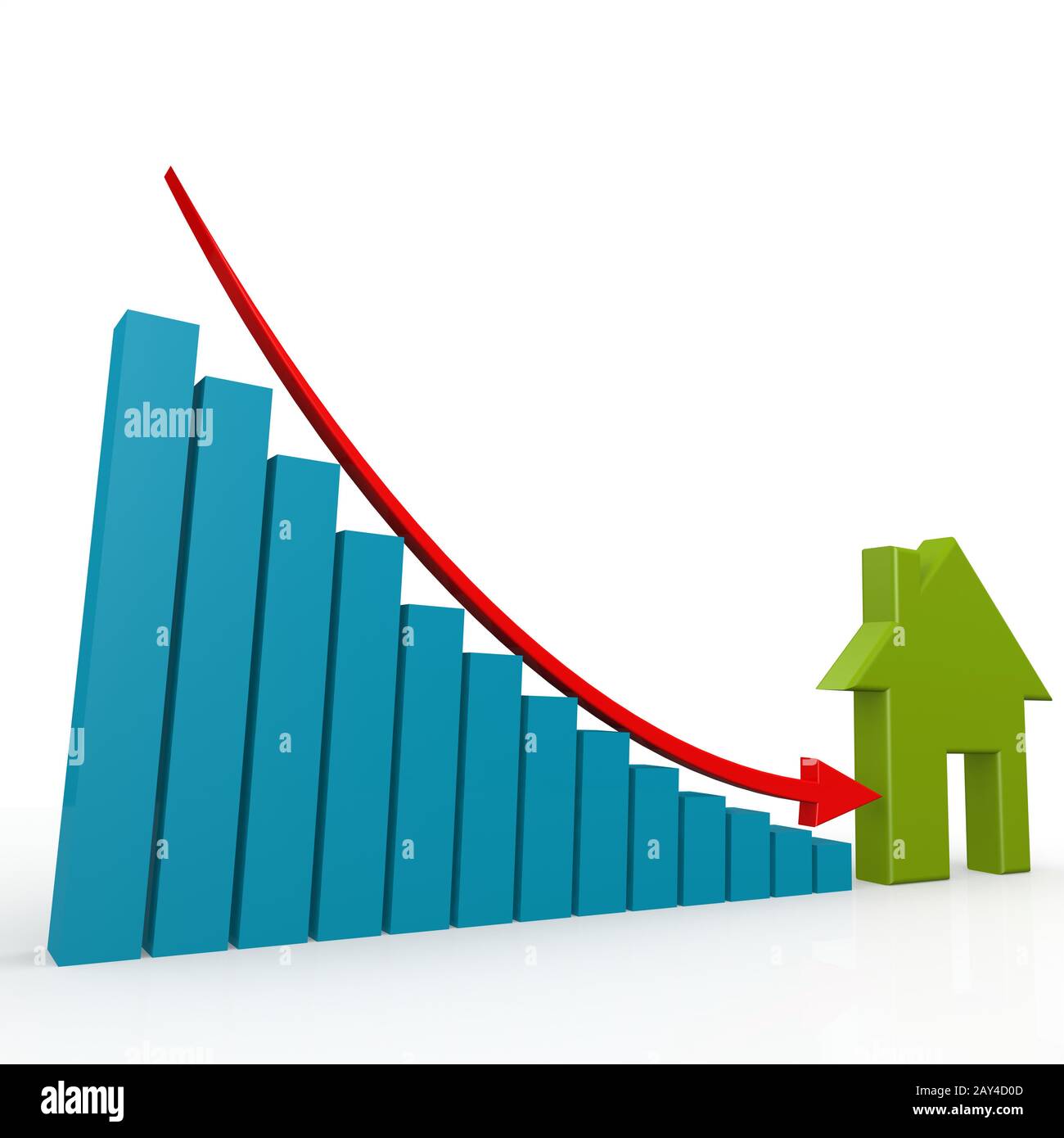 Graph going down Cut Out Stock Images & Pictures Alamy