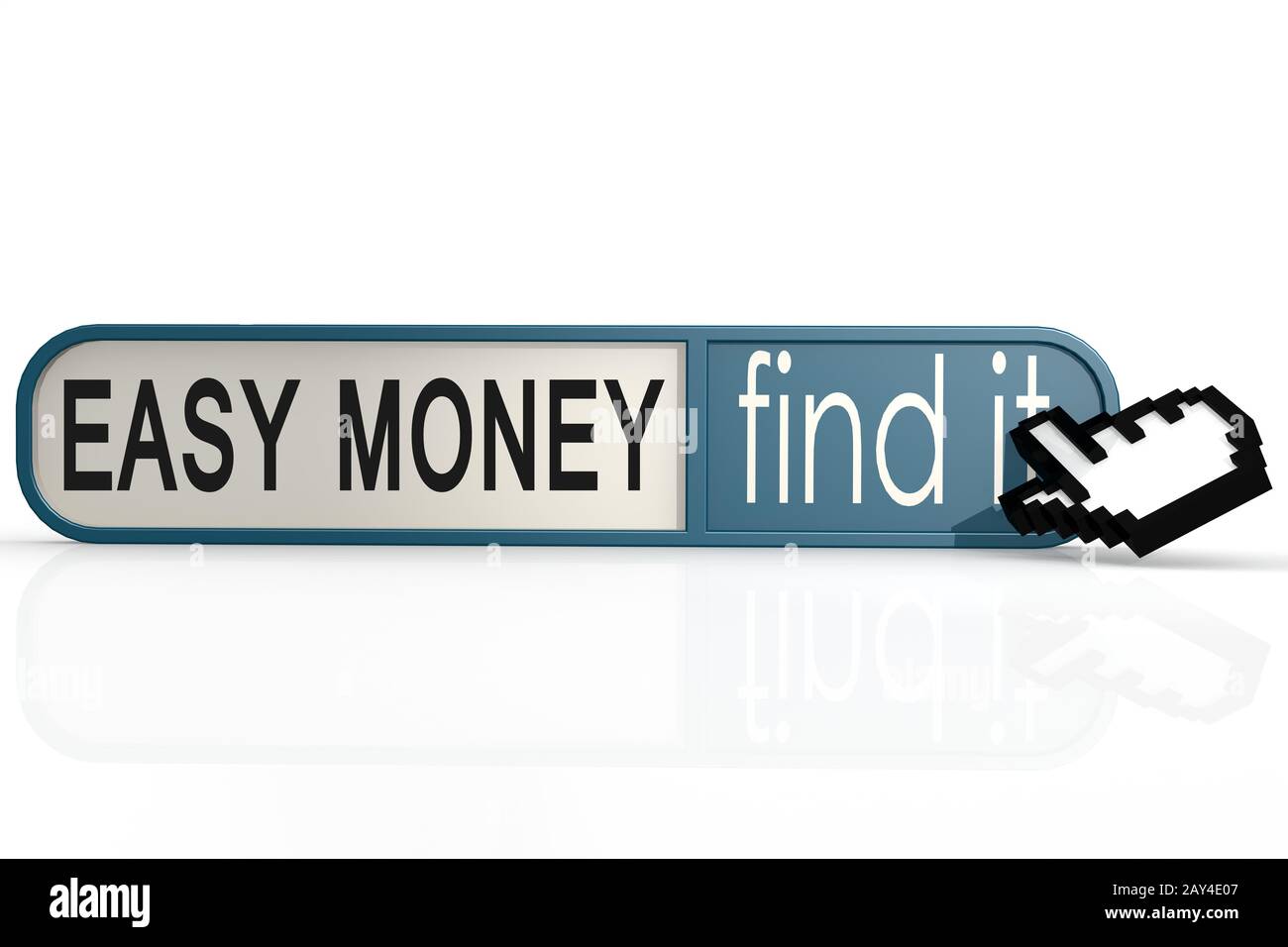 Easy Money word on the blue find it banner Stock Photo